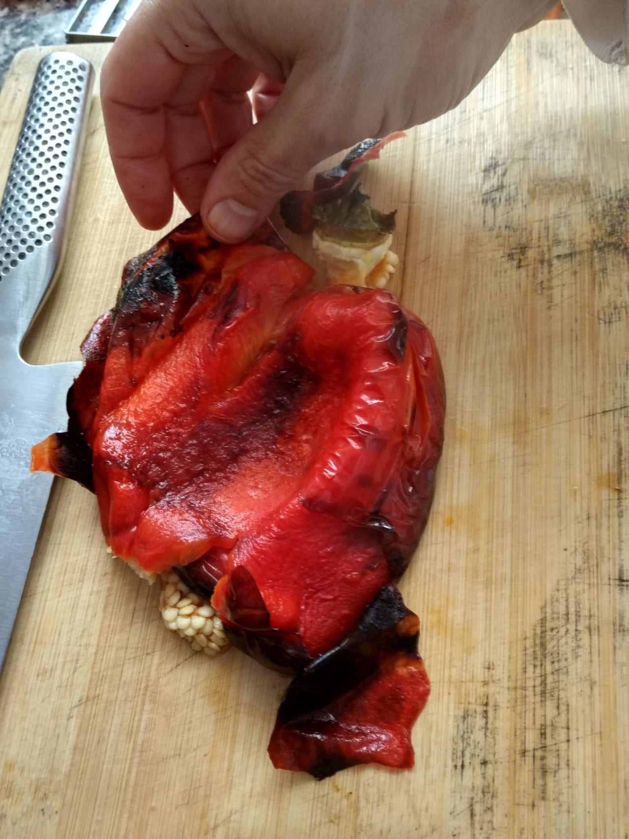 Roasted peppers goat cheese tart