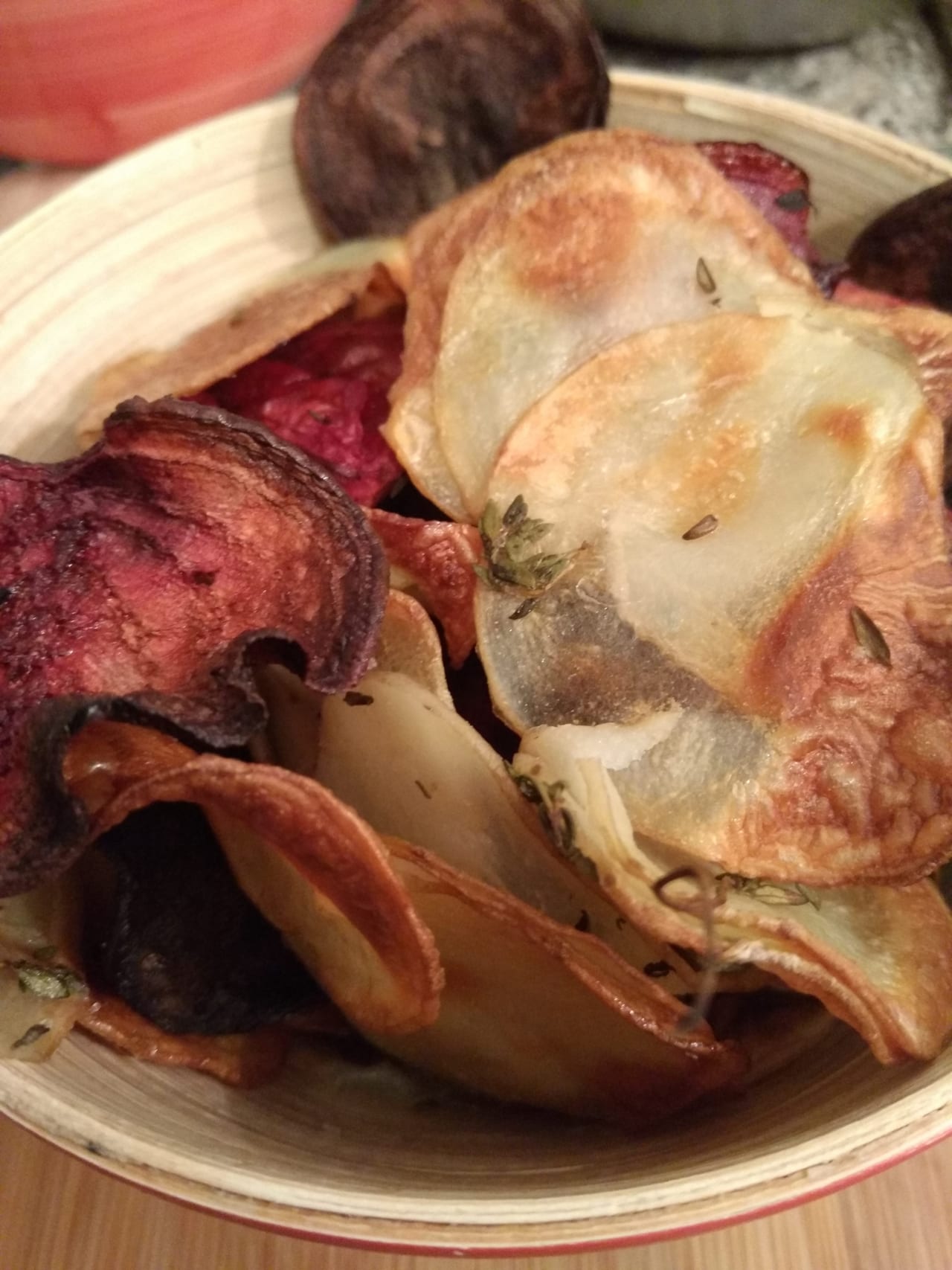 Baked potato and Beet Chips