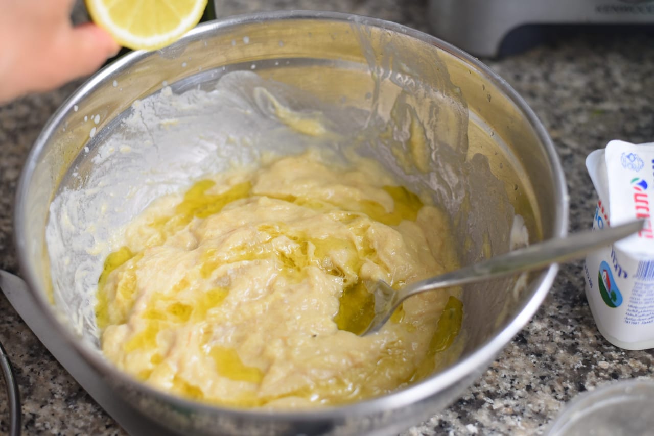 Yogurt Tahini zucchini puree