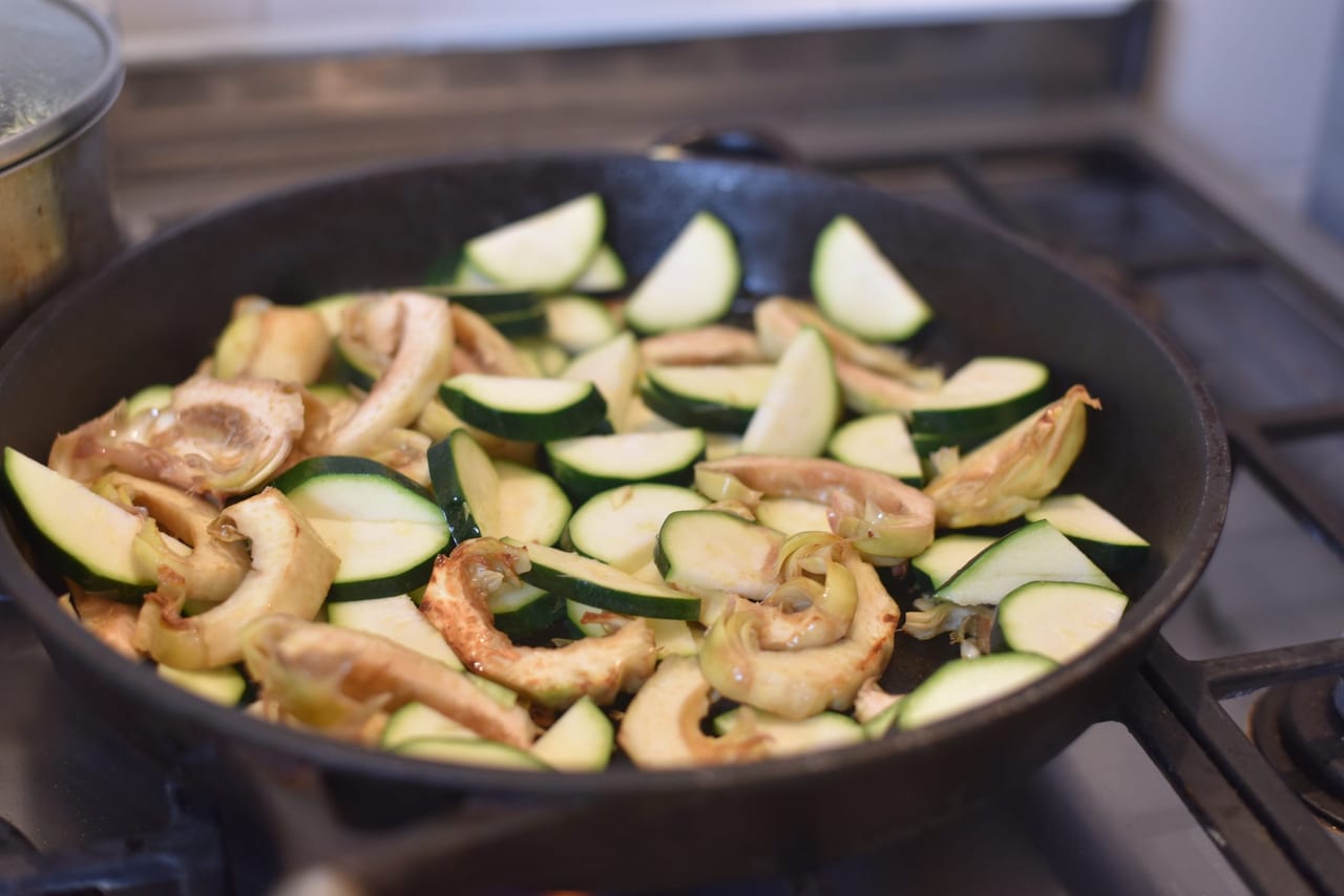 artichoke and zucchini risotto