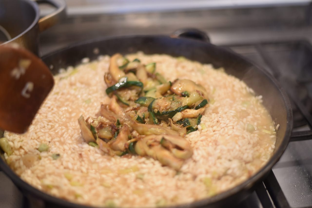 artichoke and zucchini risotto