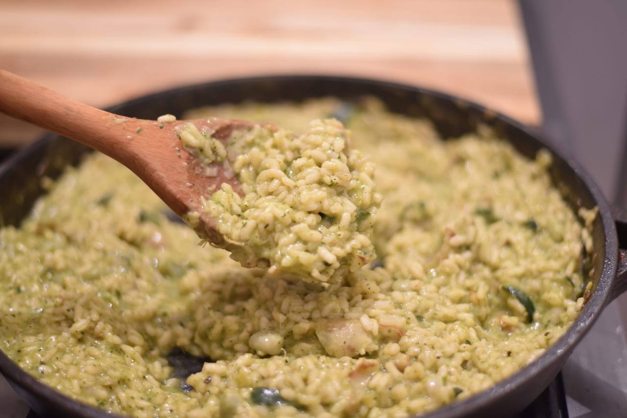 artichoke and zucchini risotto