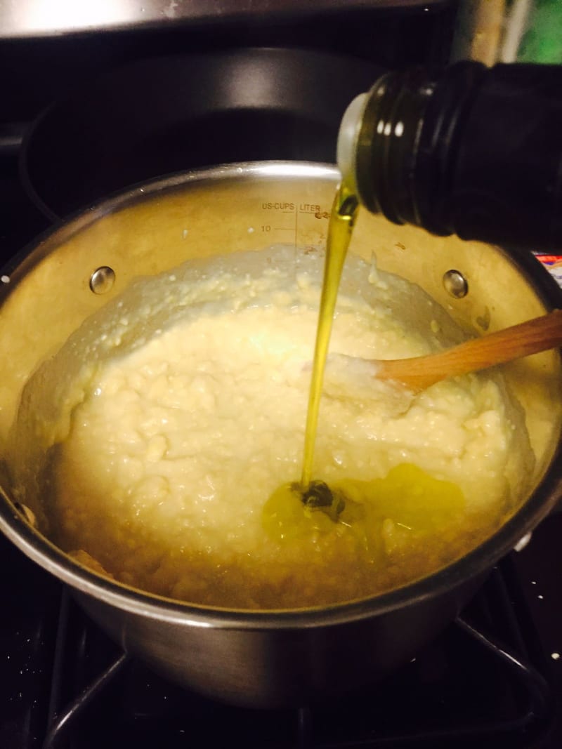 adding-olive-oil
