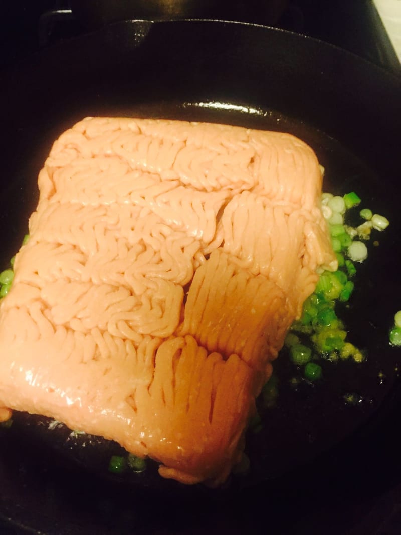 adding-ground-chicken