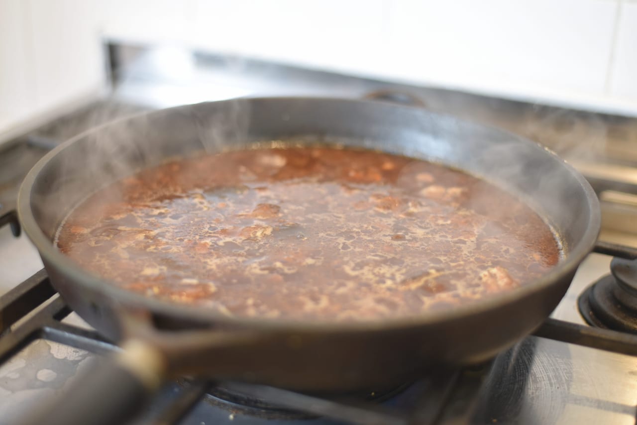 Pasta with oxtail and fava beans
