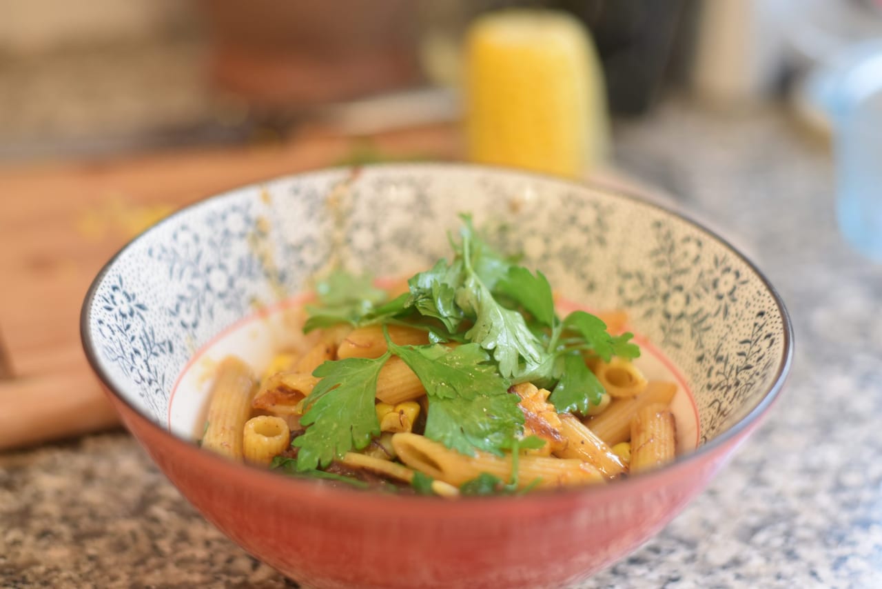 Pasta with oxtail and fava beans