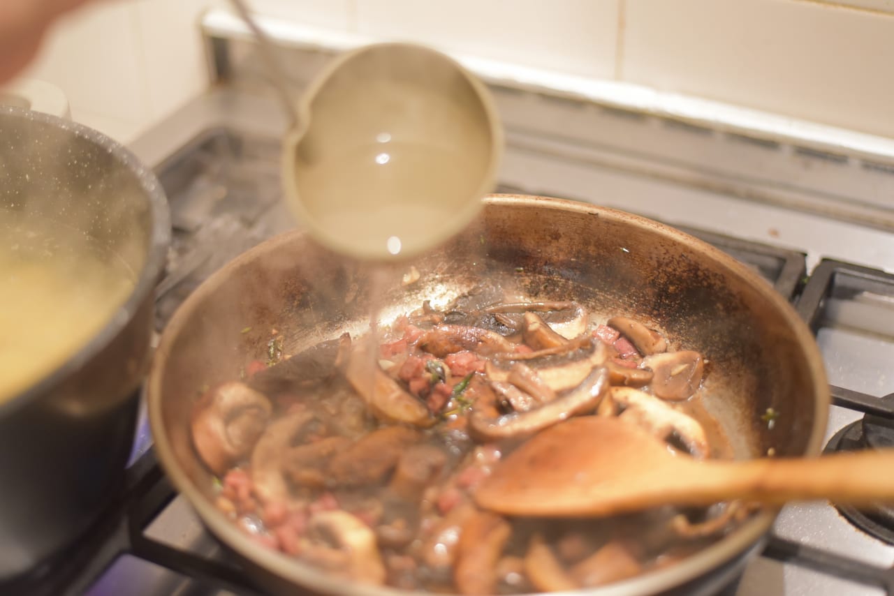 Radiatori Duck and Mushroom Pasta