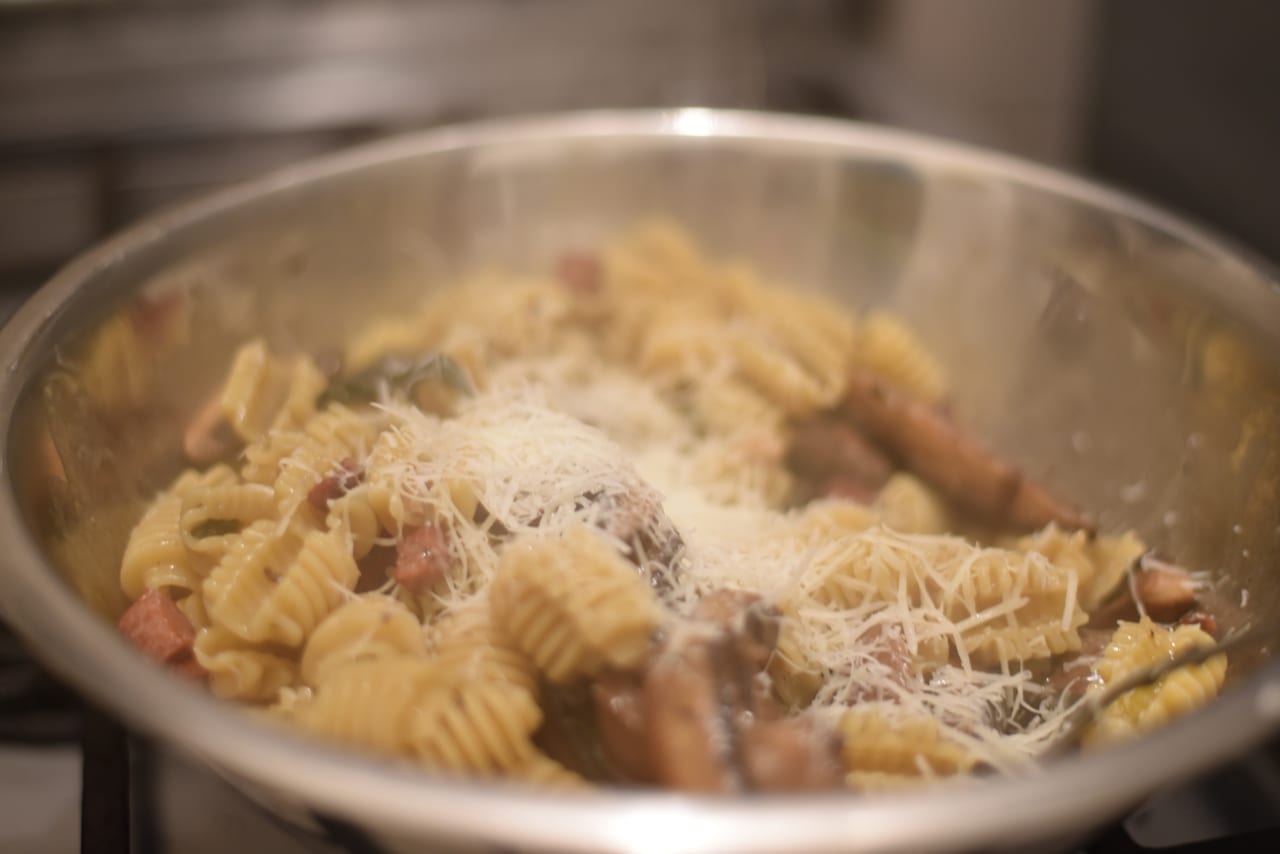 Radiatori Duck and Mushroom Pasta
