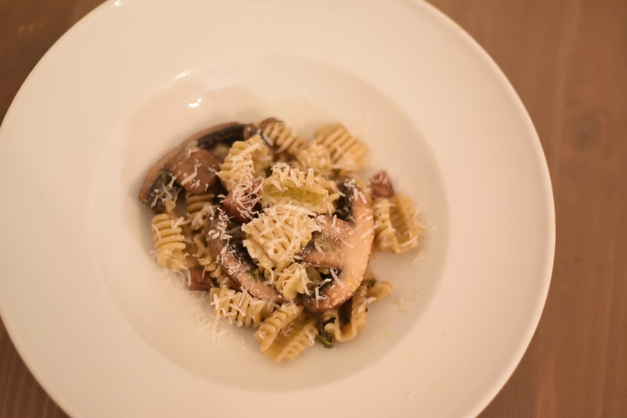 Radiatori Duck and Mushroom Pasta