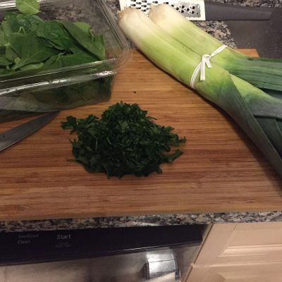 Leeks Spinach Ingredients