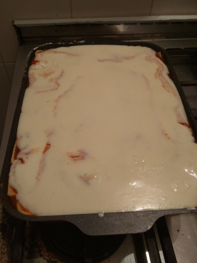 meat ricotta lasagna with Béchamel sauce