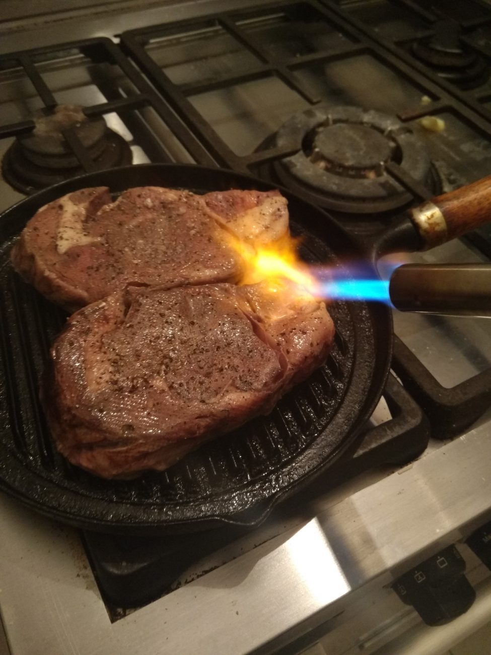 Best sous vide cooked entrecote steak and pan seared