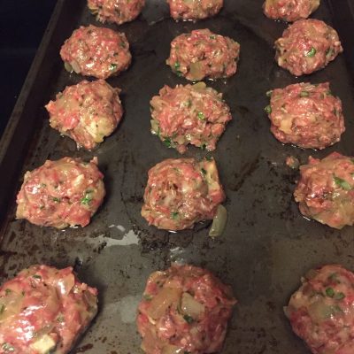 meatballs on Pan