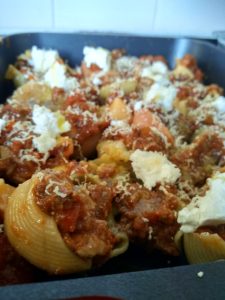 Conchiglioni pasta with ragu sauce