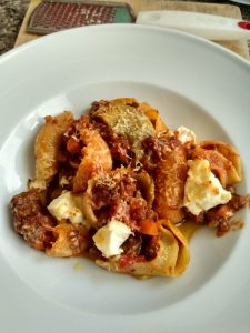 Conchiglioni pasta with ragu sauce