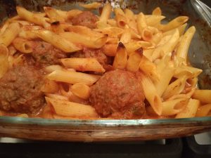 Meatballs with Penne pasta