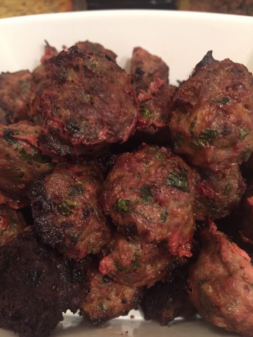 Spicy Oven Baked Beef and Chicken Mini Meatballs